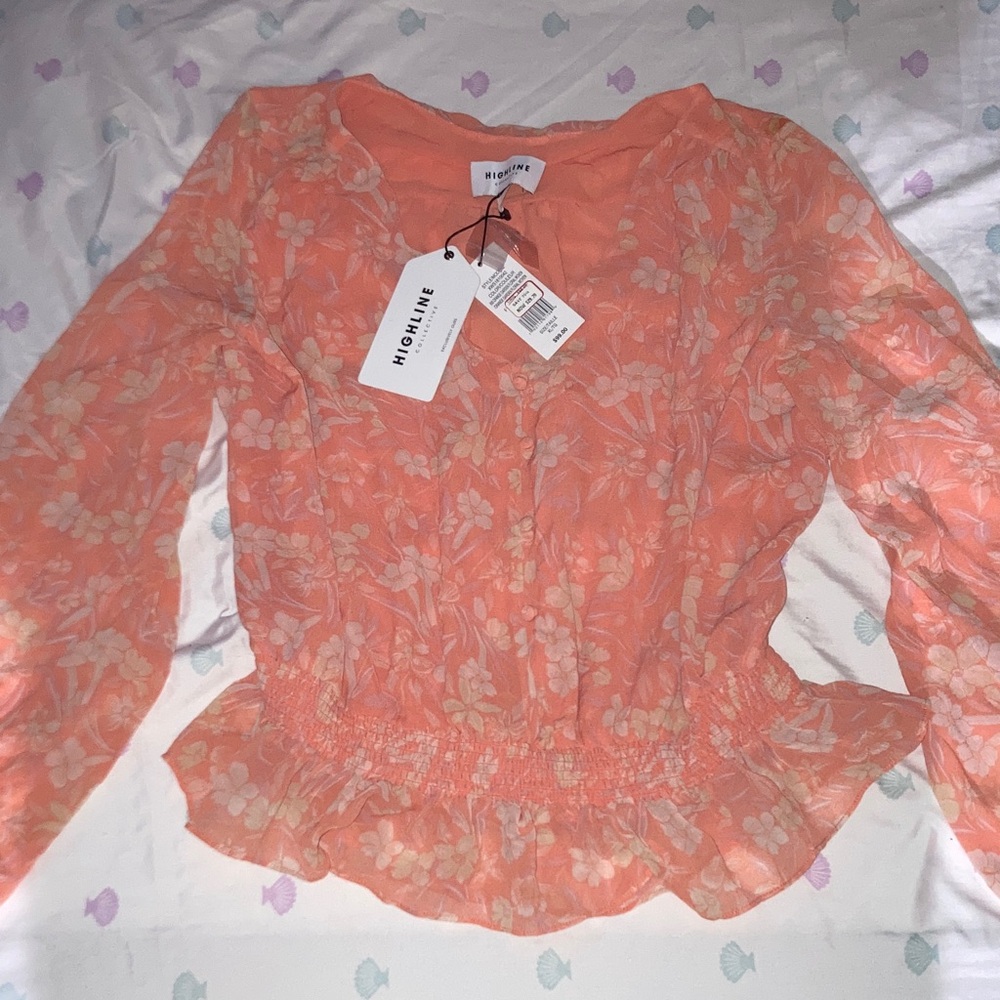 Highline Coral Floral Blouse